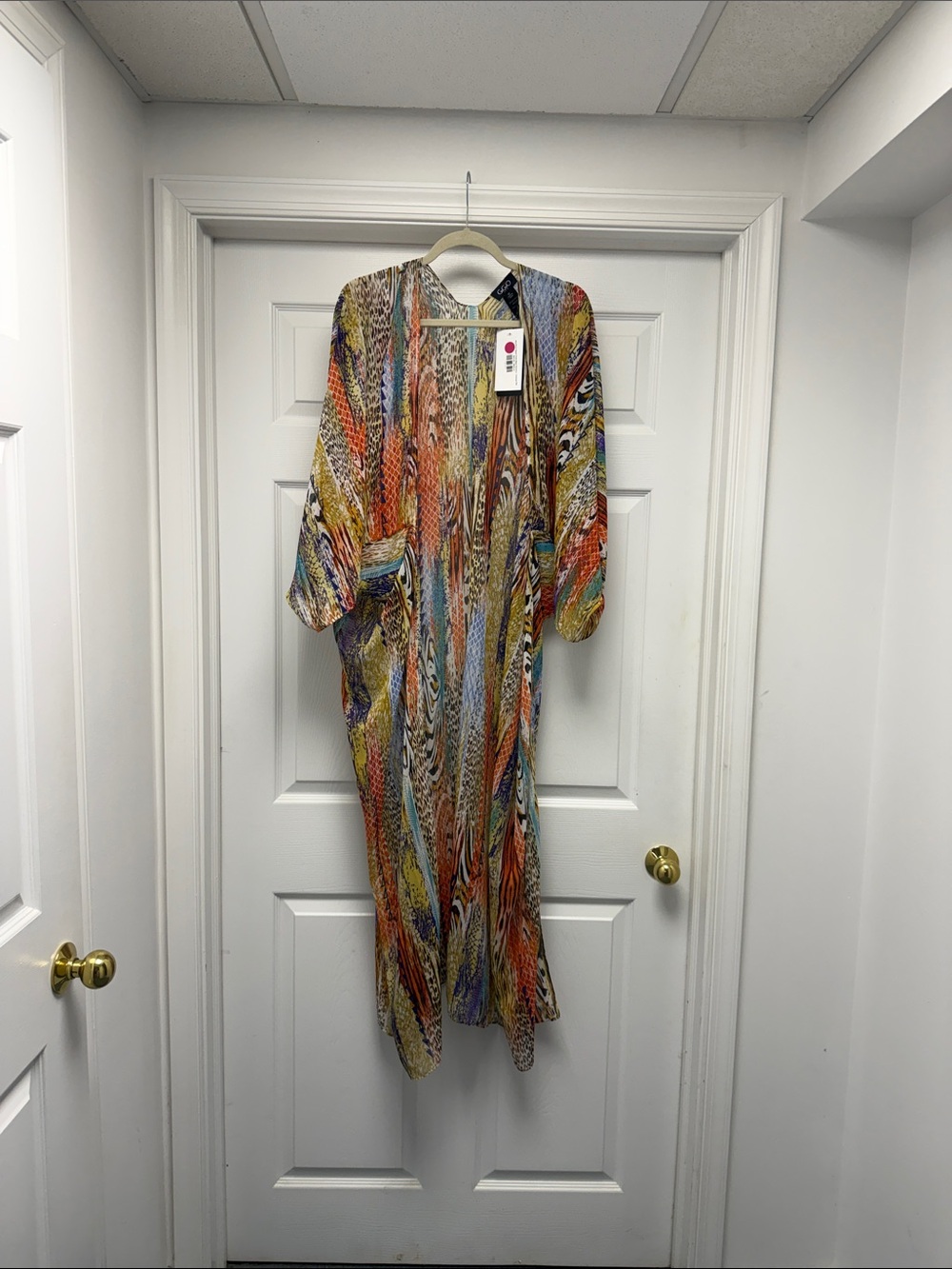 Multicolor Printed Women’s Swim Coverup Kimono
